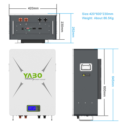 5kw 10kw 12kw Şarj Edilebilir Lifepo4 Pil Güç Duvarı Ev 51.2v 48v 200ah