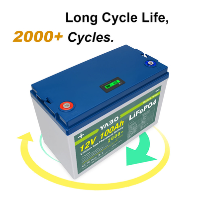 YABO Özel Yapılmış Şarj Edilebilir Güneş Enerjili Tekne Lityum Motosiklet Golf Arabası RV LiFePO4 Enerji Depolama Pili 12V 100Ah