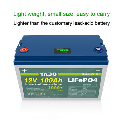 YABO Özel Yapılmış Şarj Edilebilir Güneş Enerjili Tekne Lityum Motosiklet Golf Arabası RV LiFePO4 Enerji Depolama Pili 12V 100Ah