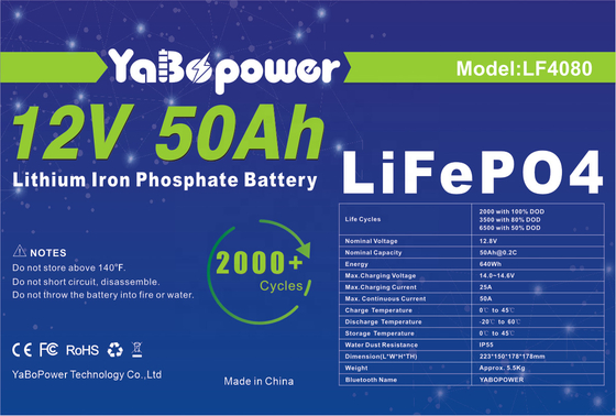 12v 50ah Lifepo4 Şarj Edilebilir Pil Paketi 2000 Derin Döngüler