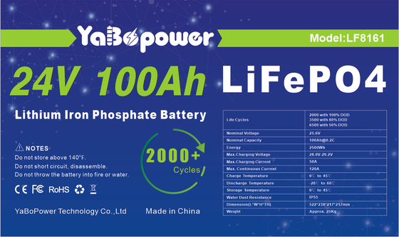 Tekne Off Road Araç için Depolama Solar RV Lifepo4 Pil 100ah 150ah 24v