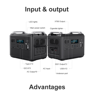 Ups Lityum Taşınabilir Güç Santrali Lifepo4 Solar 2000W 1000 Watt İki Yönlü Hızlı