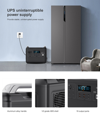 Ups Lityum Taşınabilir Güç Santrali Lifepo4 Solar 2000W 1000 Watt İki Yönlü Hızlı