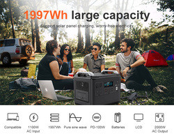 Ups Lityum Taşınabilir Güç Santrali Lifepo4 Solar 2000W 1000 Watt İki Yönlü Hızlı