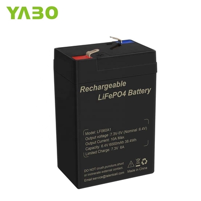 6.4V 4.5Ah 6v 5Ah Derin Döngü LiFePO4 Pil Şarj Edilebilir Aydınlatma