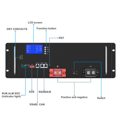 RV Tekne Deniz Solar 48V 100Ah LiFePO4 Akıllı BMS LiFePO4 Pil LCD Voltaj Göstergesi 48V Pil 10KW LiFePO4