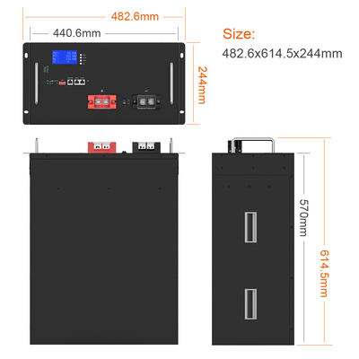 Solar Depolama RS485 CAN İletişim Baz İstasyonu 50AH 200AH BMS 48V LiFePO4 Pil