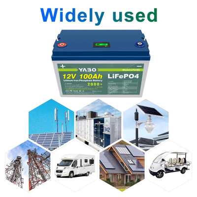 FCC 100ah 12 Volt Lifepo4 Pil M8 Terminali IP55 Plastik Muhafaza