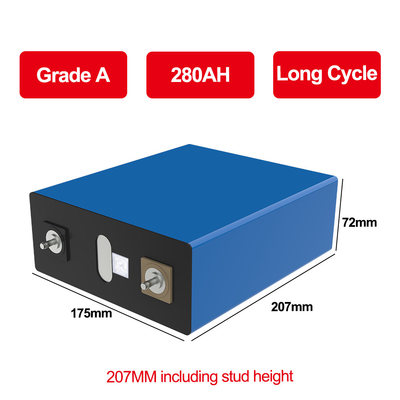 Süper satış 3.2V 280Ah Lifepo4 Pil Hücresi 4000 Dönem A sınıfı Devrimci3.2V 280Ah